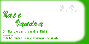 mate vandra business card